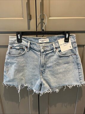 Abercrombie & Fitch Light Wash Denim Mom Shorts